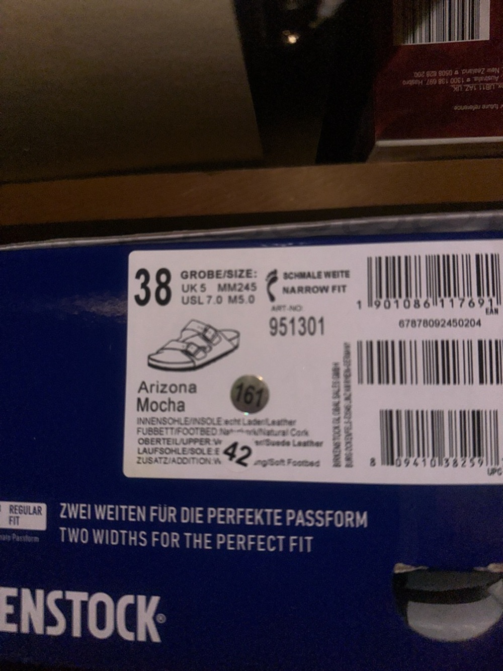 Birkenstocks Arizona Mocha - New in Box 38 / 7 - Picture 4 of 4